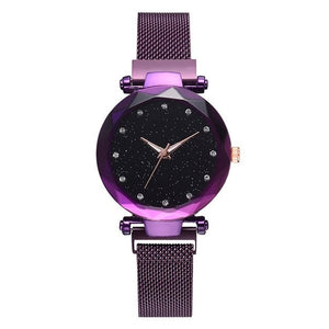Women Watches Rose Gold Starry Sky Luxury Magnetic Mesh Rhinestone Quartz Wristwatch Lady Female Diamond Watch relogio feminino